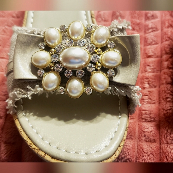 Yellow Box Embellished Wedge Sandals - Picture 3 of 15